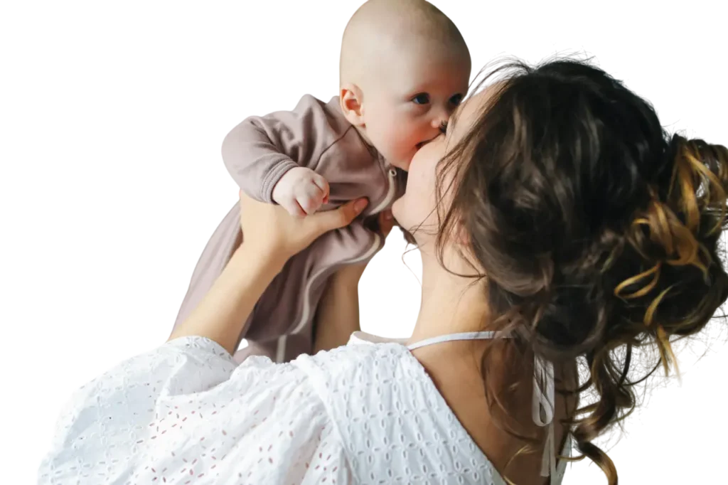 single mother lifted her baby